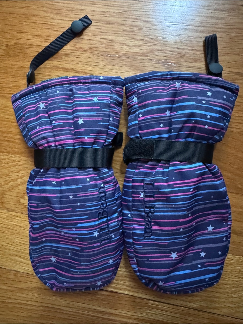 Ll bean Kids Purple Striped Winter Mittens - Stars Pattern